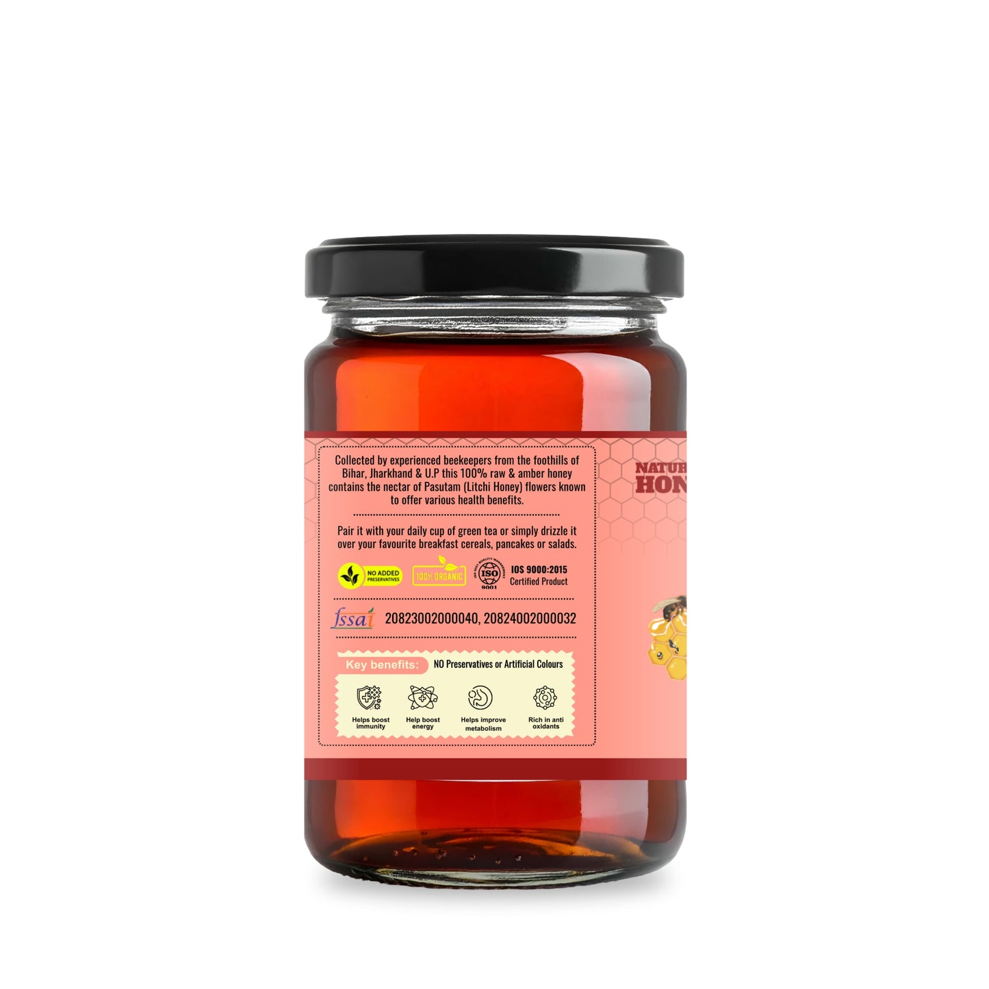 Pasutam Raw Litchi Honey | 100% Pure & Natural | Light & Aromatic Unfiltered Honey